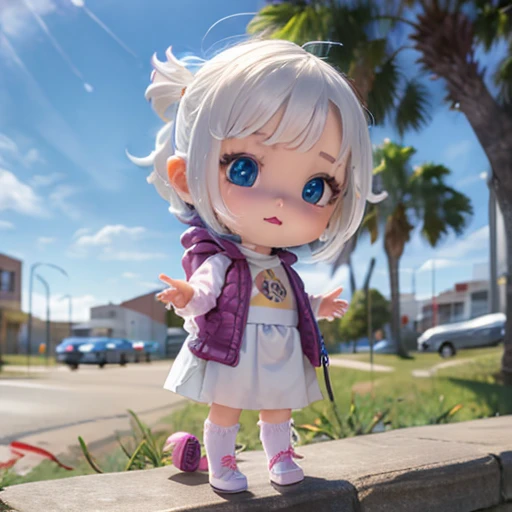 stitches,Big head doll, big head, small body, cute,Doll Body,Empty-handed,No items in hand,No object in front of you,
Big head doll,big head, small body, Mini Body,top-heavy,cute,Doll Body,Short hands, short feet,Short legs,
(masterpiece:1.331), best quality,
1 girl,
white skirt,white shoes,Knee socks,backpack,Umbrella,
grass