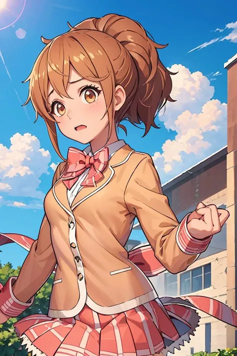 (masterpiece, best quality), 1girl, <lora:mbgm_minori_v1:1> gm-minori-1, school uniform, ponytail, bowtie