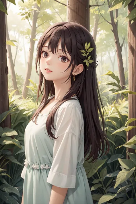 1 girl,forest,, <lora:mogumogu:1>