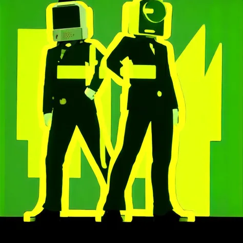 best quality, full body, wide shot, 2boys, geometric pattern,
cameraotoko and patolampotoko, standing, fighting stance, incoming attack, green theme,
looking at viewer, ruins, <lora:flat2:1.5> <lora:scouter22222_8_fix:2> <lora:green_theme_v10:1> <lora:nomore:1:char>