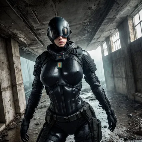 masterpiece,HDR,full body,8k,(ultra detail face eyes),ultra detail skin,dynamic_angle,<lora:detail_slider_v4:0.7>,female short hair,the intricate erotic bulletproof tactical outfit,[bulletproof mask],hyperrealistic,professional photography,location intricate atmospheric pripyat,Cinematic Lighting,great visual effects of the storm,