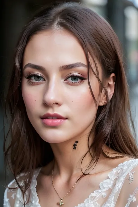 <lora:russianDollLikeness_v3:0.3> RAW, analog, full portrait, A photo of gorgeous russian woman, alluring expression, posing in public, wearing stunning detailed dress, natural look, masterpiece that captures the beauty of the woman, ((highly detailed skin, skin details)), sharp focus, volumetric fog, 8k UHD, DSLR, high quality, film grain, Fujifilm XT3