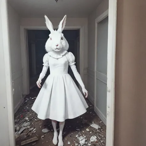 <lora:Christopher Ryan McKenney Style:1>Christopher Ryan McKenney Style - a mysterious bunny girl in a place of decaying minimalist architecture