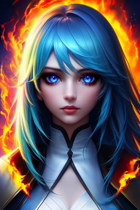 1girl, highly detailed, absurd res, perfect image, (flame_surge_style:0.8)