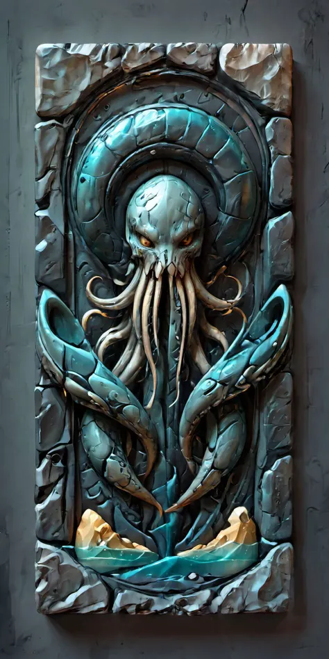 <lora:artfullyENGRAVED_SDXL_V1:0.8>,kraken,oracle,formation,rocks,t ablet,, (masterpiece, best quality, high quality, highres, ultra-detailed),