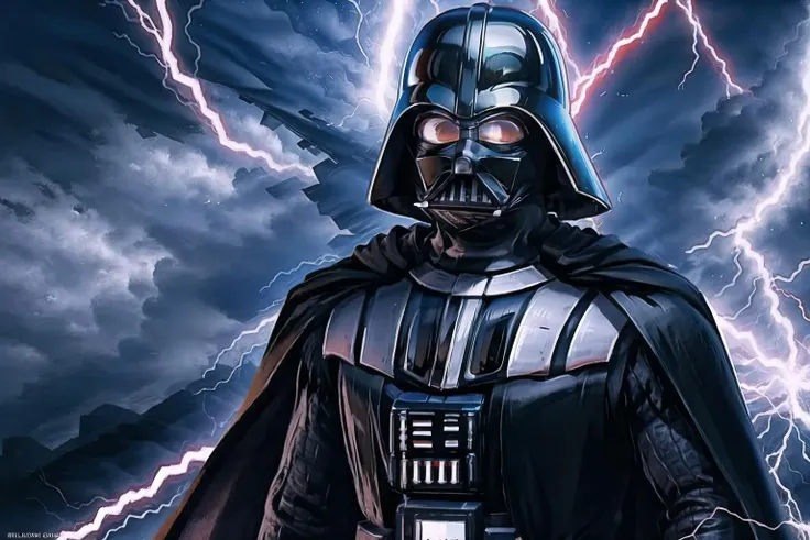 incrslowtier, <lora:LowTierMeme:1>, electricity, darth vader, Black_outfit,hood, hood_up, darth vader helmet,cape,armor, shoulder armor, <lora:Char_Sigmas_DarthVader:0.7>