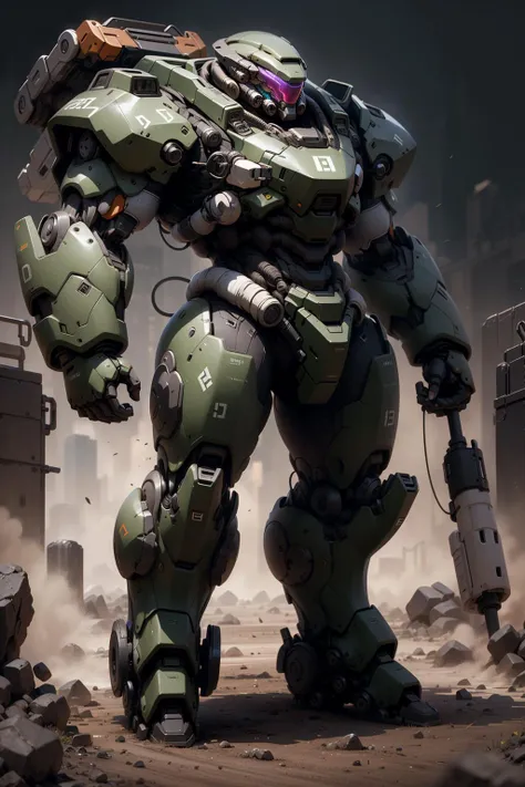 ((best quality)),((masterpiece)),((highres)),((detailed)), original,
DoomHeavy,(full body:1.5),
robot, strong, amethyst, on the dust,