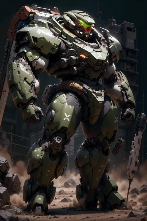 ((best quality)),((masterpiece)),((highres)),((detailed)), original,
DoomXP,DoomHeavy,full body,
1boy,mecha,power armor, armor, heavy armor,