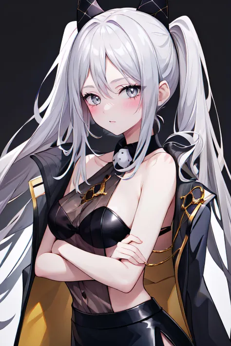 (((highest quality, 8K, masterpiece,high resolution、High resolution、Sharp focus、highest quality))),((1girl, dark skin,white hair, yellow eyes, cat ears)),large breasts,slim body,wet body,((two red bumps on the chest)),bored chest,Shiny skin、Moisturized Skin、having convulsions, sweat,full body,sweat