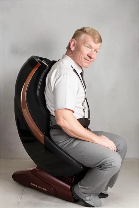 Bob Backlund sitting, massage_chair\(mix\), <lora:massageChairProduct_v10:1>,