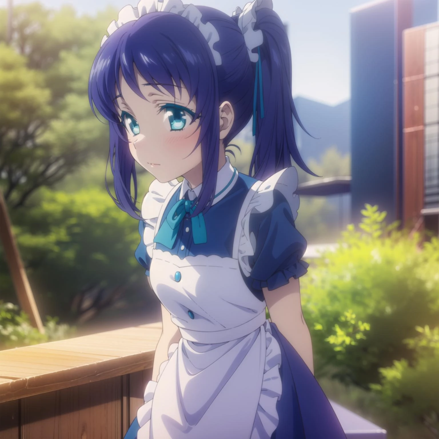 1girl,solo,outdoor,maid,
<lora:tisaki:0.65:0.75:lbw=1,0,0,1,1,1,1,1,1,1,0,0,0,1,0,0,0,1,1,1,1,1,1,1,1,1> ,aatisaki,blue_hair,blue_eyes,side_ponytail,