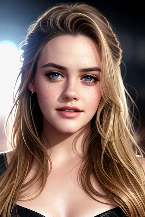 photo of (4licias1lverstone), a woman, photorealistic painting, (full body) portrait, stunningly attractive, at a (music festival:1.2), ((highly detailed face)), (glitter freckles), glitter, wearing a floral dress, intricate, 8k, highly detailed, volumetric lighting, digital painting, intense, sharp focus, art by artgerm and rutkowski and alphonse mucha, cgsociety, ((detailed eyes)), (leather belt:1.1)