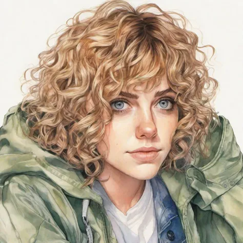 manga watercolor hyperdetailed realistic, aliciasilverstone
BREAK wearing jacket
BREAK with hair styled as short curly hair
BREAK (in the laundry:1.1)