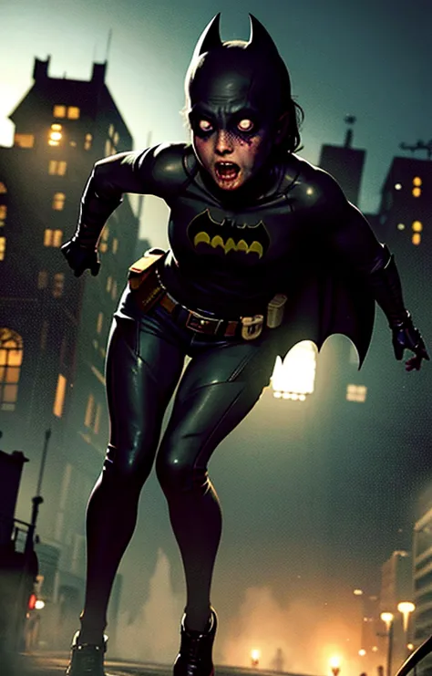 main character not zombie batman<lora:zombie_v1.3:1.1> 1girl, multiple boys, (zombie), (zombie batman:1.4), night, dark, scared, :o, shadow, night sky, backlighting, fleeing, motion, torn clothes, full body, depth of field, running towards viewer, horror, grabbing, shorts, perspective, (realistic:1.4), (pureerosface_v1:0.7) <lora:koreanDollLikeness_v15:0.2>, masterpiece, best quality, highly detailed