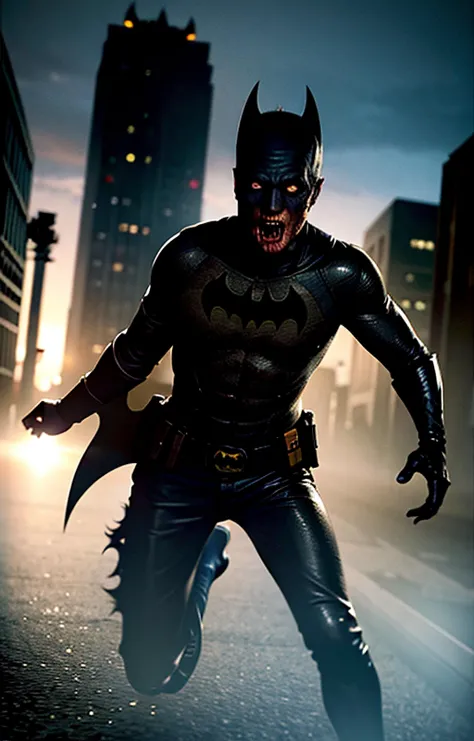 main character not zombie batman<lora:zombie_v1.3:1.1> 1girl, multiple boys, (zombie), (zombie batman:1.4), night, dark, scared, :o, shadow, night sky, backlighting, fleeing, motion, torn clothes, full body, depth of field, running towards viewer, horror, grabbing, shorts, perspective, (realistic:1.4), (pureerosface_v1:0.7) <lora:koreanDollLikeness_v15:0.2>, masterpiece, best quality, highly detailed