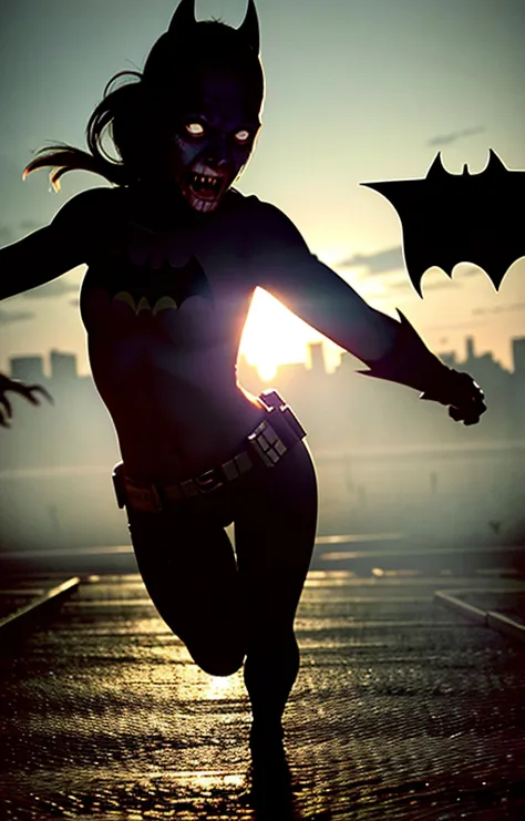 main character not zombie batman<lora:zombie_v1.3:1.1> 1girl, multiple boys, (zombie), (zombie batman:1.4), night, dark, scared, :o, shadow, night sky, backlighting, fleeing, motion, torn clothes, full body, depth of field, running towards viewer, horror, grabbing, shorts, perspective, (realistic:1.4), (pureerosface_v1:0.7) <lora:koreanDollLikeness_v15:0.2>, masterpiece, best quality, highly detailed