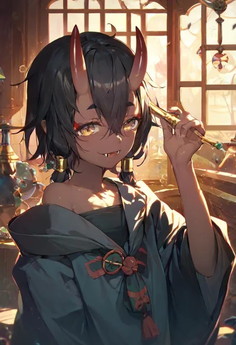score_9, score_8_up, score_7_up, 1girl, high quality, best quality, masterpiece, japnese house interior , rating_safe,
<lora:tiona-pdxl-nvwls-v1:1> tiona hiryute, black hair, dark-skinned female, short hair, hair tubes, hair between eyes, small breasts,
<lora:oni_girl_pony:1> oni, horns, oni horns, skin-covered horns, fangs,
drunk, shiny skin, love, in love, happy, light smile,
black yukata,
<lora:hand 4:1>, hand person
zPDXL,