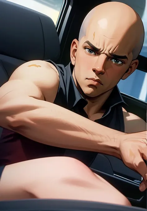((masterpiece)), ((best quality)), 8k, soft lighting, warm lighting, absurdres,
Portrait of Vin Diesel driving angry, inside a car, 1boy, bald, very angry expression,
<lyco:ShingoArakiStyle_lycoris_smf_01-000001:1.1>, shingoaraki-style-smf, retro artstyle, 1980s (style),