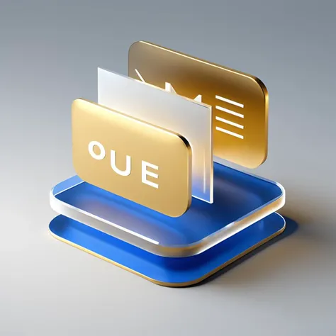 Air Force Blue|gold message file icon,many details, octane render, transparent glass texture,frosted glass, transparent technology sense, industrial design, white background, studio lighting, sunshine, flat, minimal, quasi-object, axisymmetric, blender, C4D, best quality, 4k <lora:090401-000004:1>