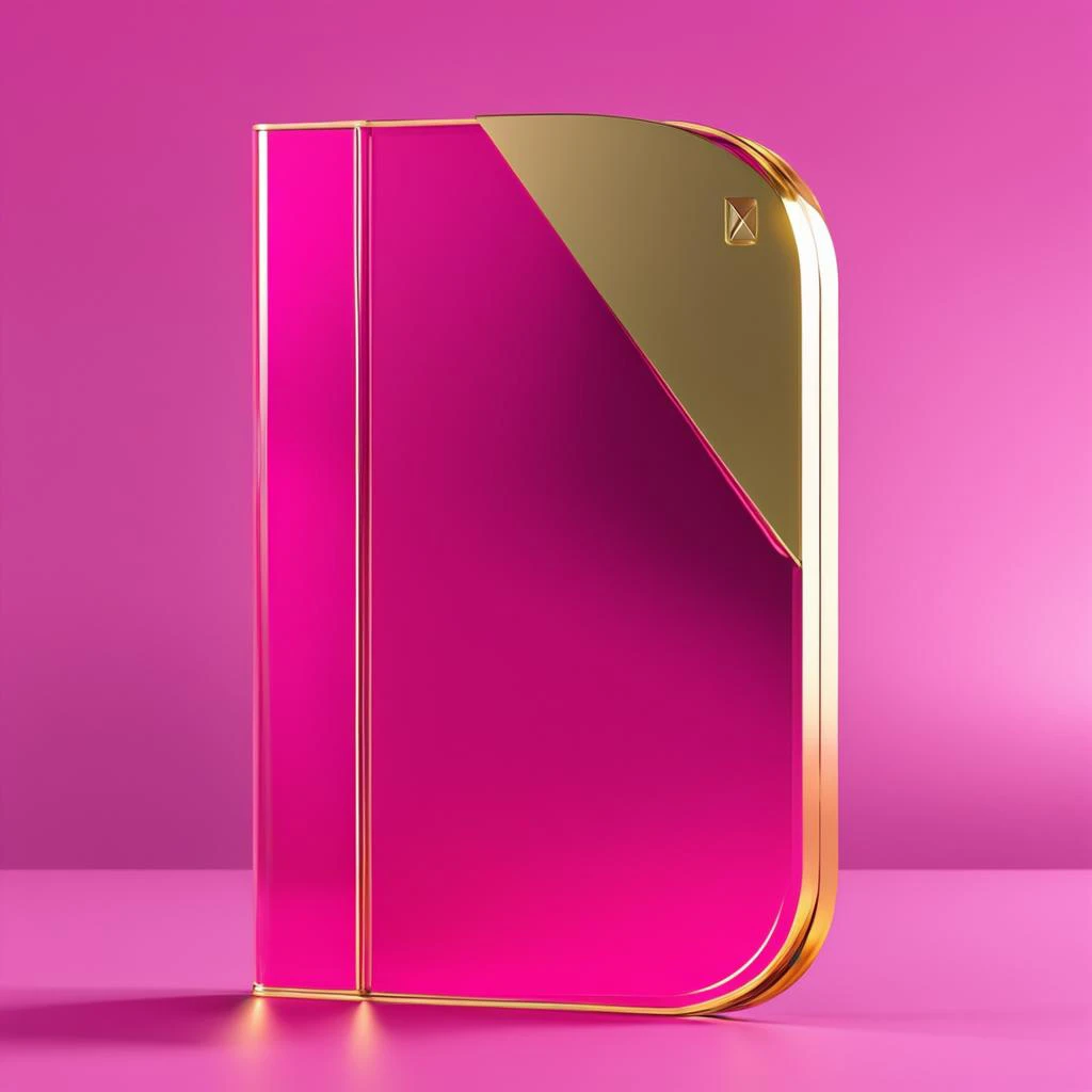 Fuchsia|gold folder icon,many details, octane render, transparent glass texture,frosted glass, transparent technology sense, industrial design, gold background, studio lighting, sunshine, flat, minimal, quasi-object, axisymmetric, blender, C4D, best quality, 4k, <lora:090401-000004:0.7>