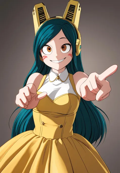 <lora:ragdoll:0.8>, ragdoll, (masterpiece, best quality,perfect lighting), 1girl, solo, smirk, action pose, dress, headgear,