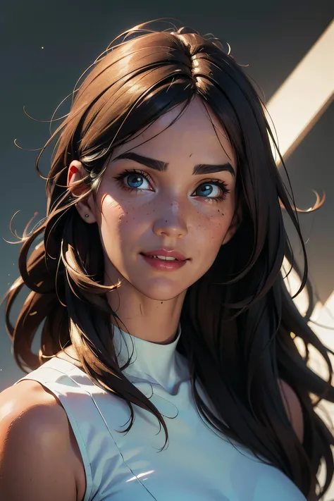 (masterpiece, best quality, highres:1.2), (photorealistic:1.4), (intricate and beautiful:1.2), (detailed light:1.2), (soft lighting, side lighting, reflected light), (colorful, dynamic angle), upper body shot, fashion photography,
a woman, long straight hair, dark brown hair, beautiful face, flawless skin, pale skin,
dynamic pose, bokeh, light passing through hair, (abstract background:1.3), (realistic skin texture:1.2), (HDR:1.3),
<lora:age_slider_v6:0> <lora:epi_noiseoffset2:1> <lora:detail_slider_v4:-1>