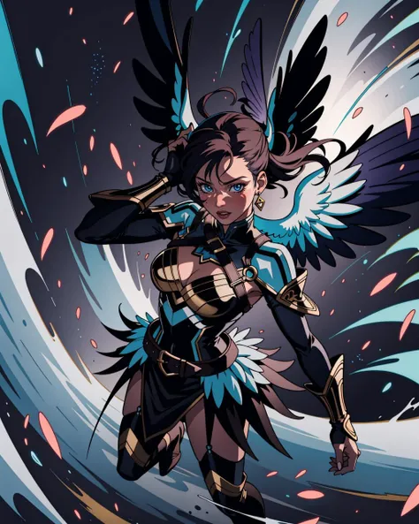 jflw,an animation of a woman in a white dress with a gold belt and wings on her head and her hair in her hand, stanley artgerm lau, a detailed animation, fantasy art, feathered wings, from above,
masterpiece, best quality, High dynamic range, vivid, rich details, clear shadows and highlights, realistic, intense, enhanced contrast, highly detailed <lora:backlight_slider_v10:-1>, digital art, <lora:PAseer-SD15-LCM Quick:1>