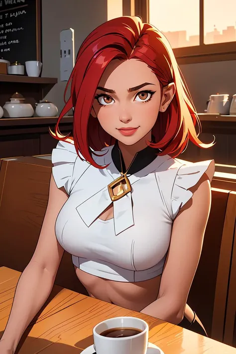 (masterpiece, best quality), 1girl,Medium orange Slicked-Back High Ponytail with Bow, Size H breasts, <lora:shadV3:1>