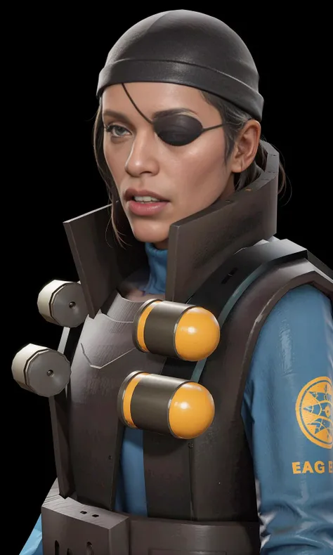 a girl,beaty,funny faces,(best quality, masterpiece:1.2), (realistic, photo realistic:1.3), UHD, high detail color photo, extremely detailed CG unity 8k wallpaper, sharp focus, (realistic skin), perfect anatomy, perfect hands, (cinematic lighting),
blueteam, eyepatch, beanie, vest, looking at viewer, front view, <lora:demomanlorav1:0.8>