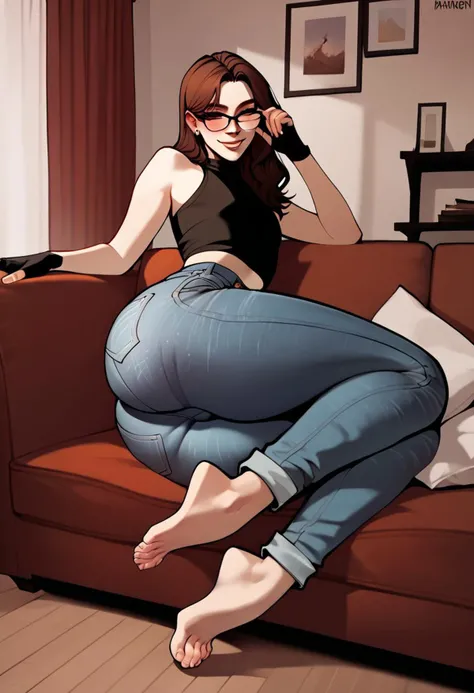 score_9, score_8_up, score_7_up, score_6_up, score_5_up, rating_explicit,
BREAK
1 short twink boy, white, light skin, 24 year old, (detailed face) (black long hair:1), brown eyes, glasses, friendly, aroused, faint smile, sitting on couch, relaxing
BREAK
black gloves, fingerless gloves (thick thighs:1.2), narrow waist, jeans pants, barefoot, girly pose, big ass
BREAK
White living room, <lora:Lunas-HotaruSen-SDXL-A1:1>