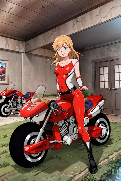 masterpiece, best quality, room,1girl,
<lora:HouquetV1:0.9>houquet, red motorcycle, red bodysuit,