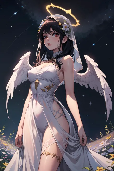 fantasy, (1angel_girl:1.3),
(:1.3),messy_medium_bob_hair, long_bangs, halo,bare_shoulder,thighhighs,shiny_silver_armor, waist_armor, large_breasts,(side_breasts:1.3),grinning,smile,open_mouth,teeth, (1pair_angelwings:1.1), dynamic_pose_fighting,(floating:1.1), (bare_crotch:1.2),gauntlet, greaves,city_sky_background,(apart_legs:1.4), solo, groin_naked,(dark_skin:0.6),pussy,(navel:1.1),slender_legs,moonlight,moon,angry,(breastplate:1.2), glowing _sword,glab_sword_hilt,fist,(slender_ass:0.9),open_legs, (bare_labia_majora:1.3), (dark_brown_hair:1.3),(naked_groin:1.2),