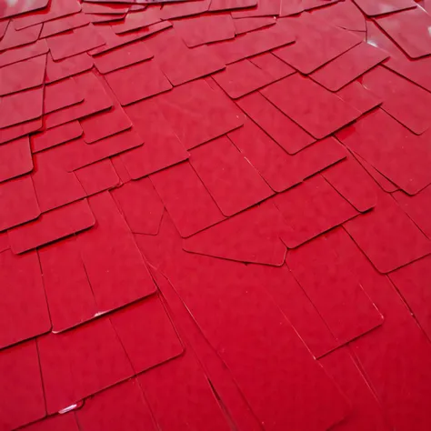 plastkort, an ocean made from red plastic cards, <lora:Plastkort_epoch_10:1>