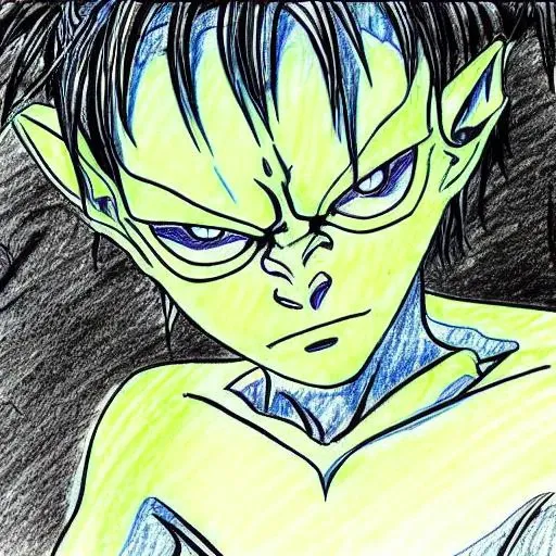 Gollum from lord of the rings anime pencil concept style