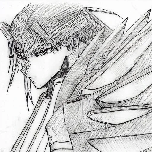 the sphinx, the pyramids of giza, animepencilconcept style