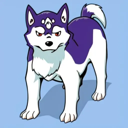 <lora:Character Pascal the Dog (Shin Megami Tensei):1>Dog, Pascal, white fur, blue fur, cute, no humans, all fours, husky
