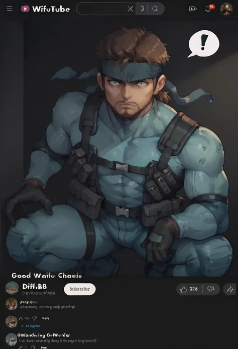 score_9, score_8_up, score_7_up, score_6_up BREAK video sharing screen, fake screenshot, chat log,english text,user interface,timestamp,looking at viewer,surprised,spoken exclamation mark,solidsnake, brown hair, beard, facial hair,headband, blue bodysuit, gloves, harness, belt pouch,mature male,male focus,crouching,spotlight <lora:Video_Sharing_Screen:0.8> <lora:solidsnake-pdxl-nvwls-v1:0.8>