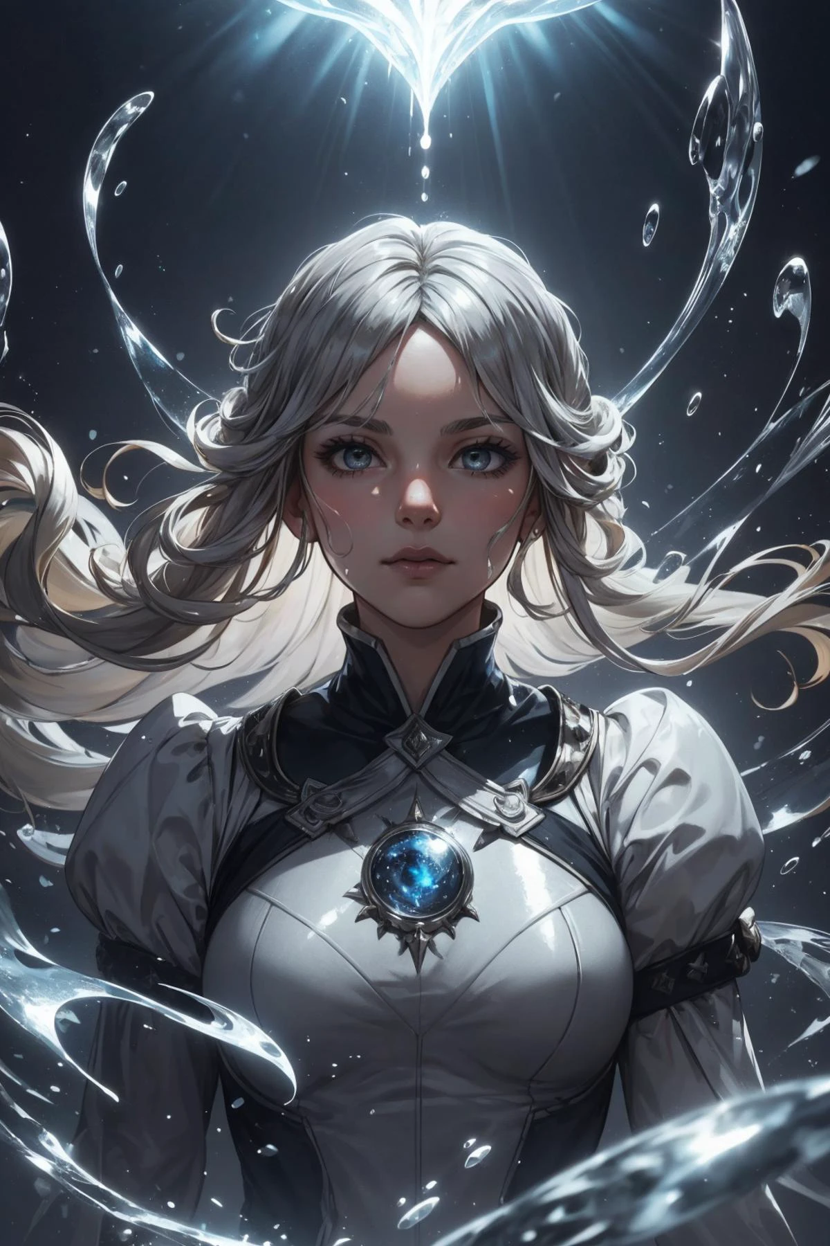 (masterpiece, best quality:1.2), <lora:smol02:0.4>, <lora:tangbohu-line_1.0:0.6>,
1 girl, adult woman, coral eyes, light blonde prom hairstyle, ombre,
<lora:GoodHands-beta2:0.8>
Style-GravityMagic, portrait, solo, half shot, looking down, detailed background, detailed face, (high fantasy medieval theme:1.1), mercury-mage, calculated, surrounded by tendrils of shining mercury, silver (accessories:0.8), mercury patterns, alchemical imagery, fluid mercury, reflective pools, metallic sheen, dynamic pose, fluid movement, floating particles, elegance, silver colour scheme, quicksilver symphony, mercurial circle in background, dripping mercury formations, dramatic lighting, epic atmosphere,