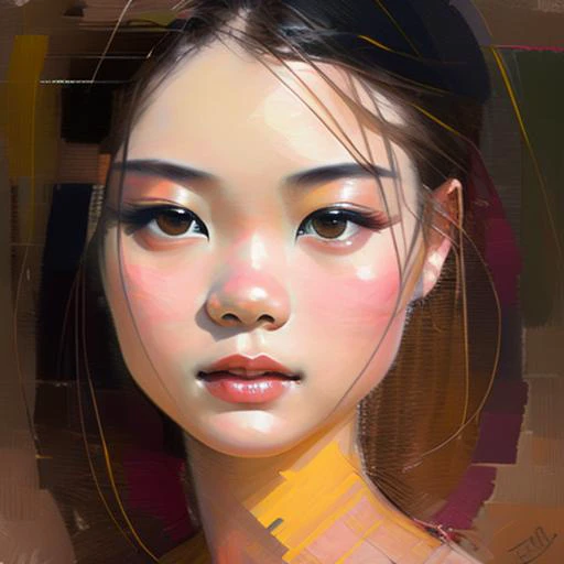 a asian girl with blonde hair