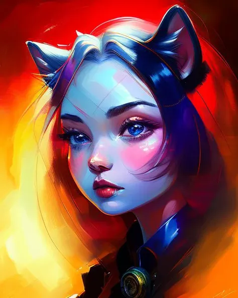 dreamlikeart, highly detailed, best quality, oil painting, steampunk cat, portrait, masterpiece