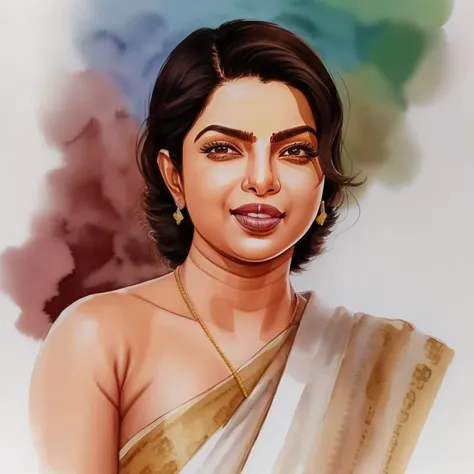 <lora:Watercolor_Painting:0.7> watercolor painting of woman priyanka chopra