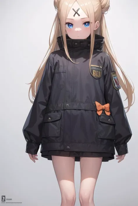 abigailwilliams, <lora:abigailwilliams-lora-nochekaiser:1>,
abigail williams, blonde hair, blue eyes, forehead, long hair, parted bangs,
BREAK bandaid, bandaid on face, bandaid on forehead, belt, black bow, black jacket, crossed bandaids, hair bow, hair bun, high collar, jacket, long sleeves, multiple bows, official alternate costume, orange belt, orange bow, polka dot, polka dot bow, single hair bun, sleeves past fingers, sleeves past wrists,
BREAK looking at viewer, full body,
BREAK outdoors, space, stars,
BREAK <lyco:GoodHands-beta2:1>, (masterpiece:1.2), best quality, high resolution, unity 8k wallpaper, (illustration:0.8), (beautiful detailed eyes:1.6), extremely detailed face, perfect lighting, extremely detailed CG, (perfect hands, perfect anatomy),