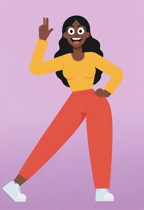 alegria art, 1girl, solo, standing, looking at viewer, flat color, no lineart, simple background, excited <lora:ponydiffusionv6_alegriaart:1>