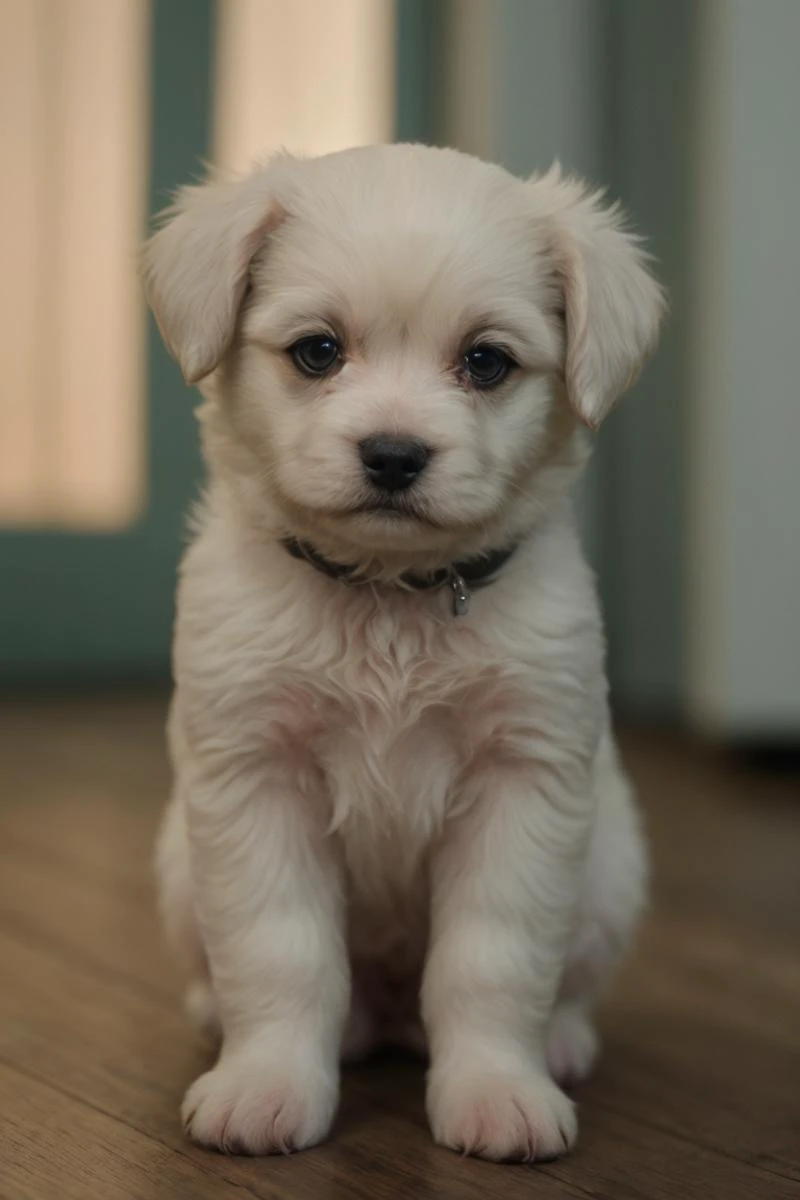 razor sharp focus, a beautiful (cute puppy:1.3), intricate detail, character composition (cinematic lighting:1.1), photographed on a Fujifilm X-H2S, 90mm F/8 Macro Lens, with expired Kodak VISION3 500T color negative film, 8k, (full body:1.0) <lora:BimboMakeup_v1:0.2>
