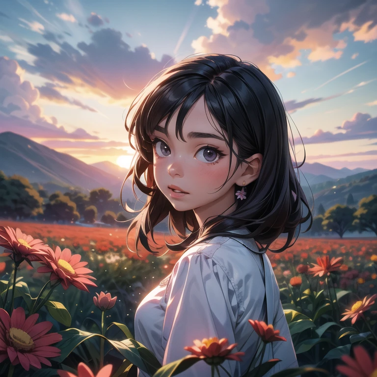 RAW photo, (closeup:1.2), portrait photo of 32 y.o mexican woman, flower dress, field of flowers, standing, natural skin, sunset, mountains, clouds, 8k uhd, high quality, film grain, Fujifilm XT3
<lora:add_detail:1> <lora:Elixir:0.5>