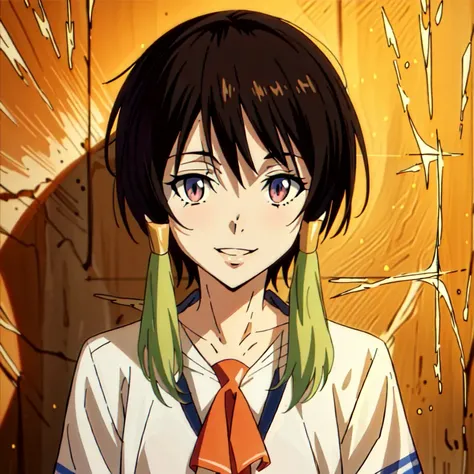 (best quality, masterpiece, ultra detailed), 1girl, <lora:towa-000012:1>, ((school uniform)) , red neckwear, smile, school