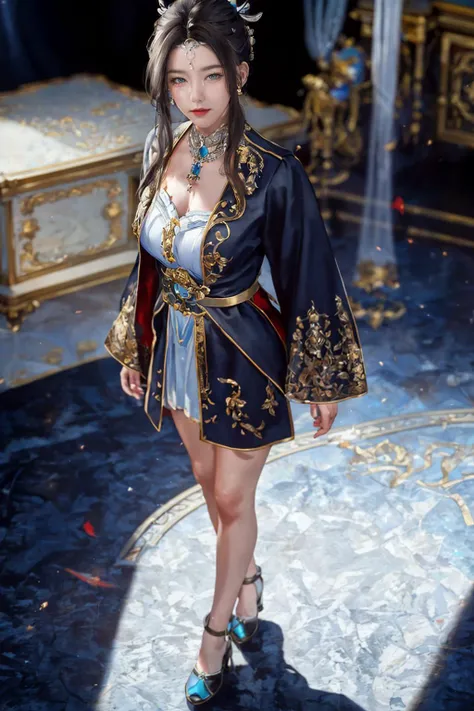 highres,absurdres,masterpiece,best quality,original,extremely detailed CG,extremely detailed wallpaper,perfect lighting,standing on the stage,blurry background,(from above),looking at viewer,
<lora:lanruo_20240103234821:0.7>,lanruo,<lora:GoodHands-beta2:1>,