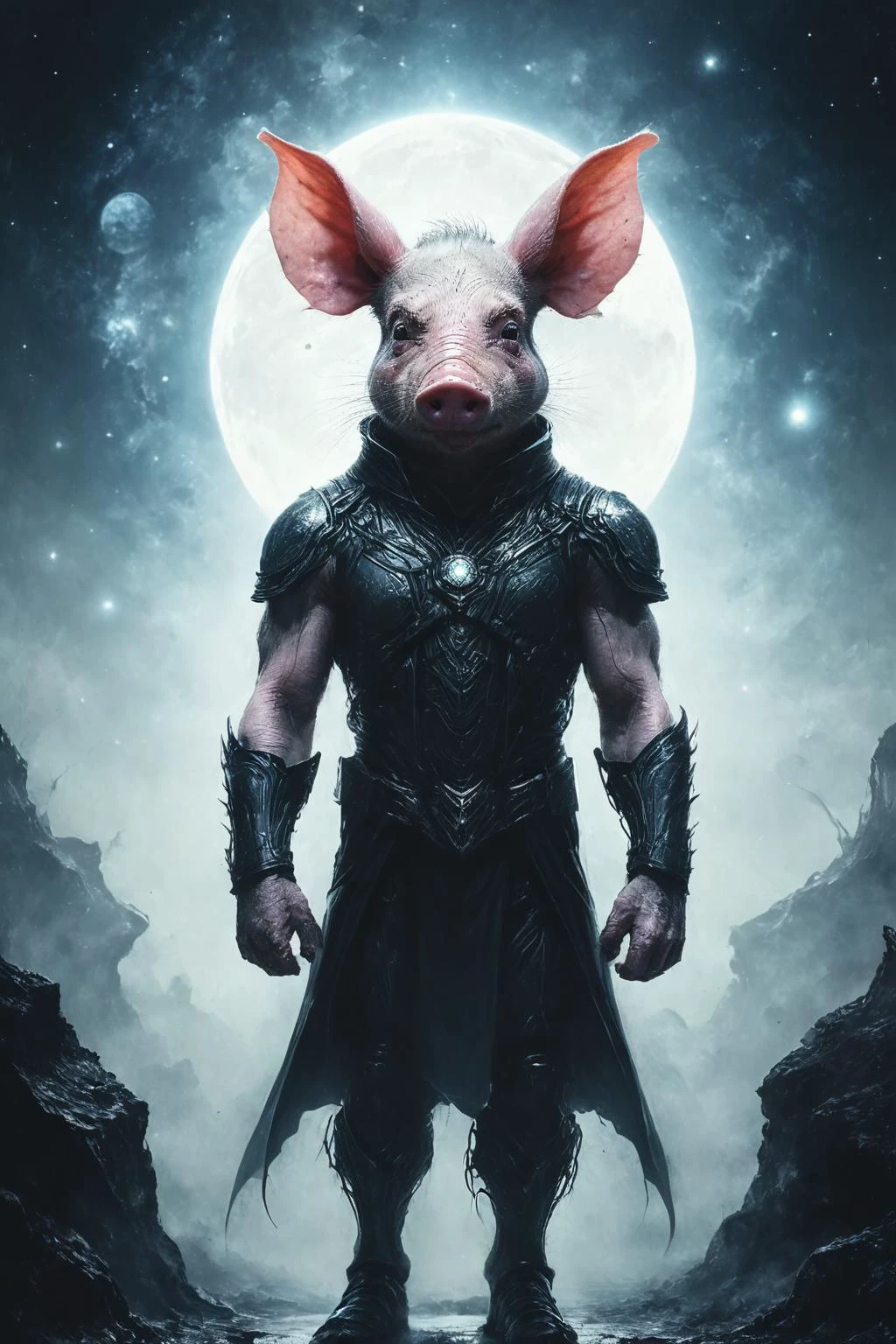 RAW photo of a skinny anthro Pig Alien diplomat exuding ethereal light at Exoplanet society governed by hive mind, super detail, ultra-realism, <lora:xl_more_art-full_v1:0.3>, <lora:Desolation:0.7>, <lora:anthro_muscular:1>, <lora:IPXL_v8:0.7> inkpunk style, (((female)))