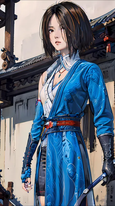 masterpiece,best quality,1girl, short hair, chinese clothes, <lora:jiruxue:0.8>, cowboy shot, dynamic pose, dynamic angle,