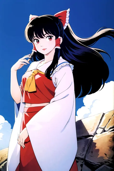 <lora:takahashi_rumiko_offset:1>, masterpiece, best quality, 1girl, Hakurei Reimu,